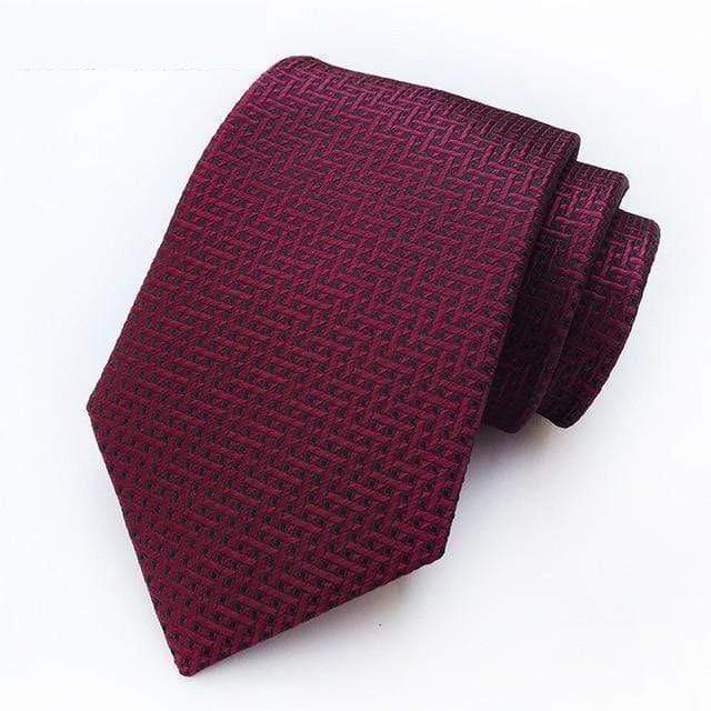 Black & Burgundy Red Crosshatch Geometric Tie - Modern Mister