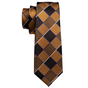 Bronze Geometric Matching Tie Set (3pc) - Modern Mister