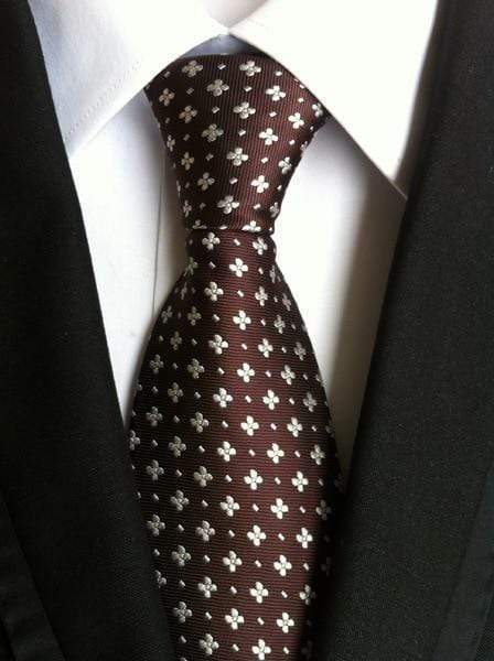 Brown & White Floral Tie - Modern Mister