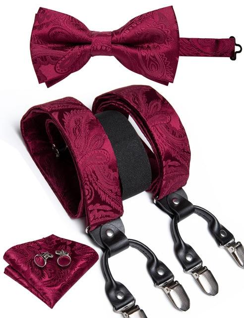 Burgundy Red Paisley Matching Tie Set (3pc) - Modern Mister