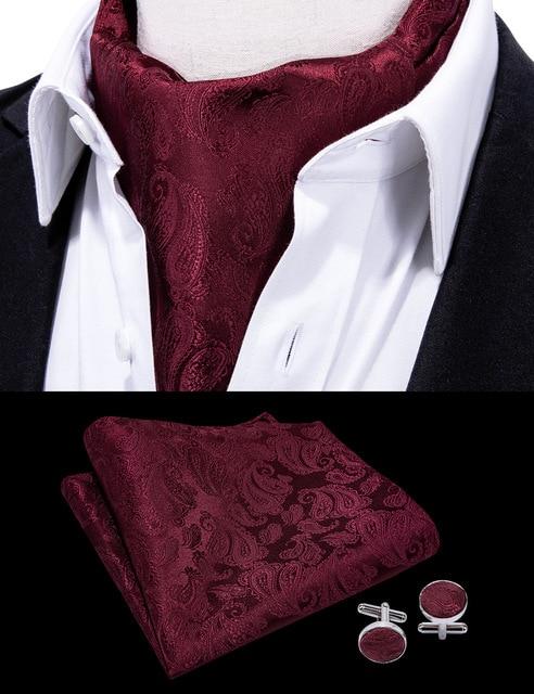 Burgundy Red Paisley Matching Tie Set (3pc) - Modern Mister