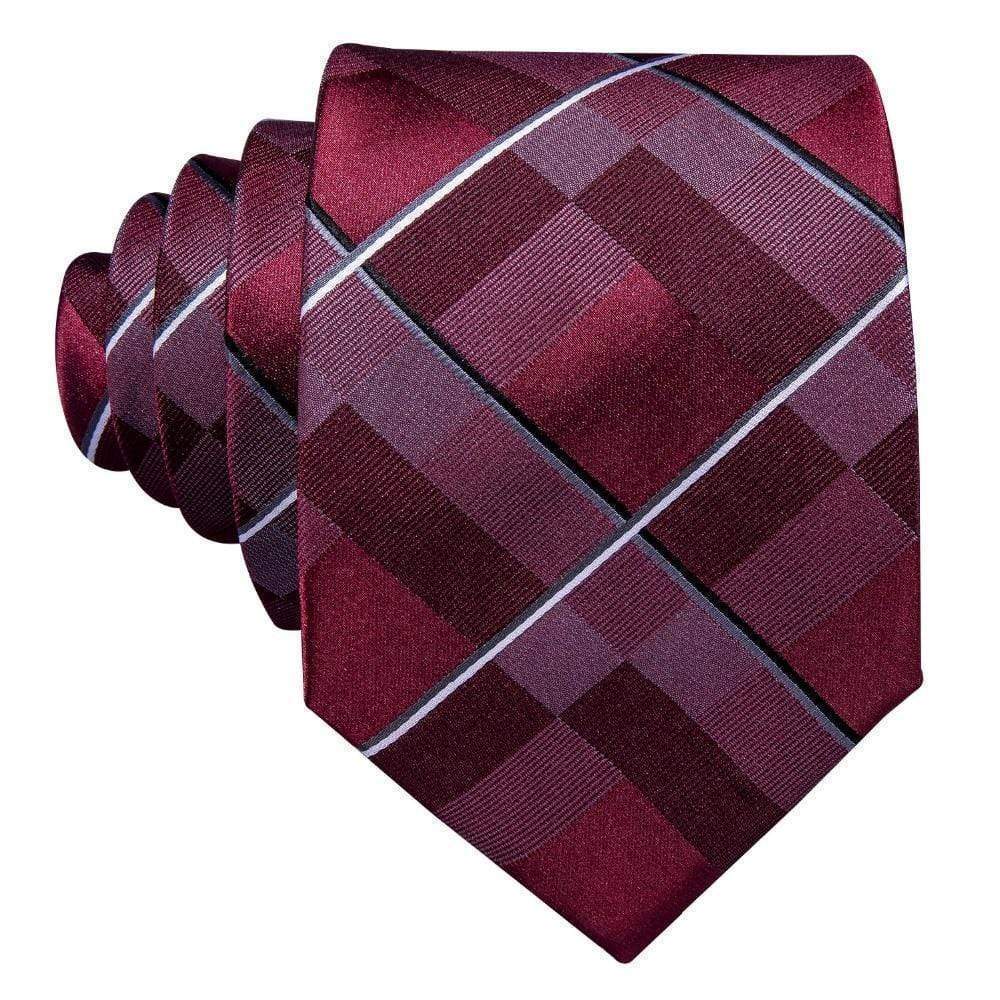 Men's Rhinestone Silk Necktie Green Geometric On Burgundy With Sparkles