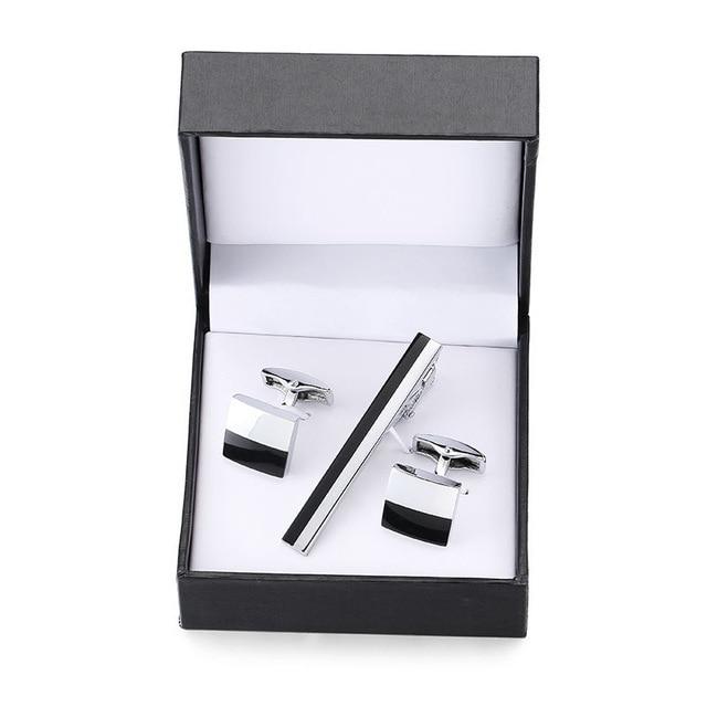 Dimpled Silver Tie Clip & Cufflink Boxed Set - Modern Mister