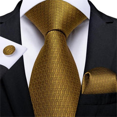 Bronze Geometric Matching Tie Set (3pc) - Modern Mister