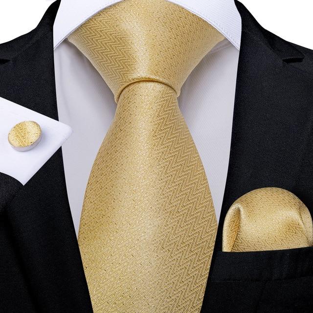 Gold Geometric Wavy Stripes Matching Tie Set (3pc) - Modern Mister