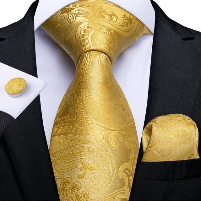 Gold Paisley Matching Tie Set (3pc) - Modern Mister