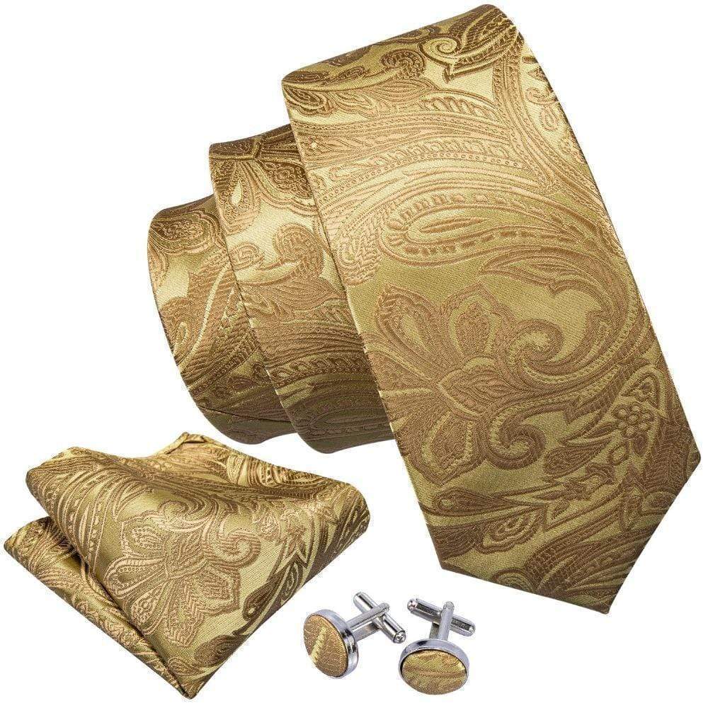 Bronze Geometric Matching Tie Set (3pc) - Modern Mister