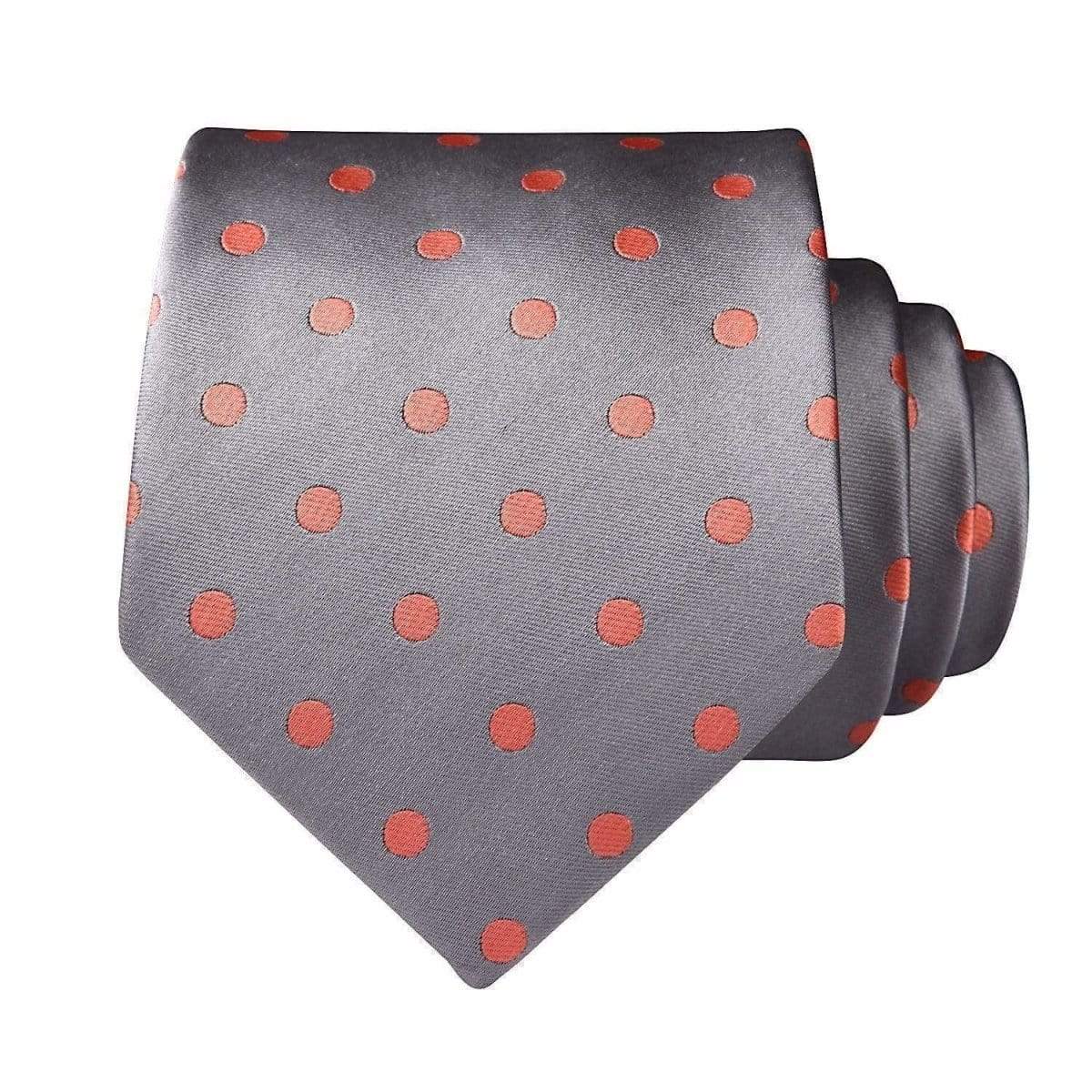 Dark Red Gray White and Black Small Dotted Tie 2.36 