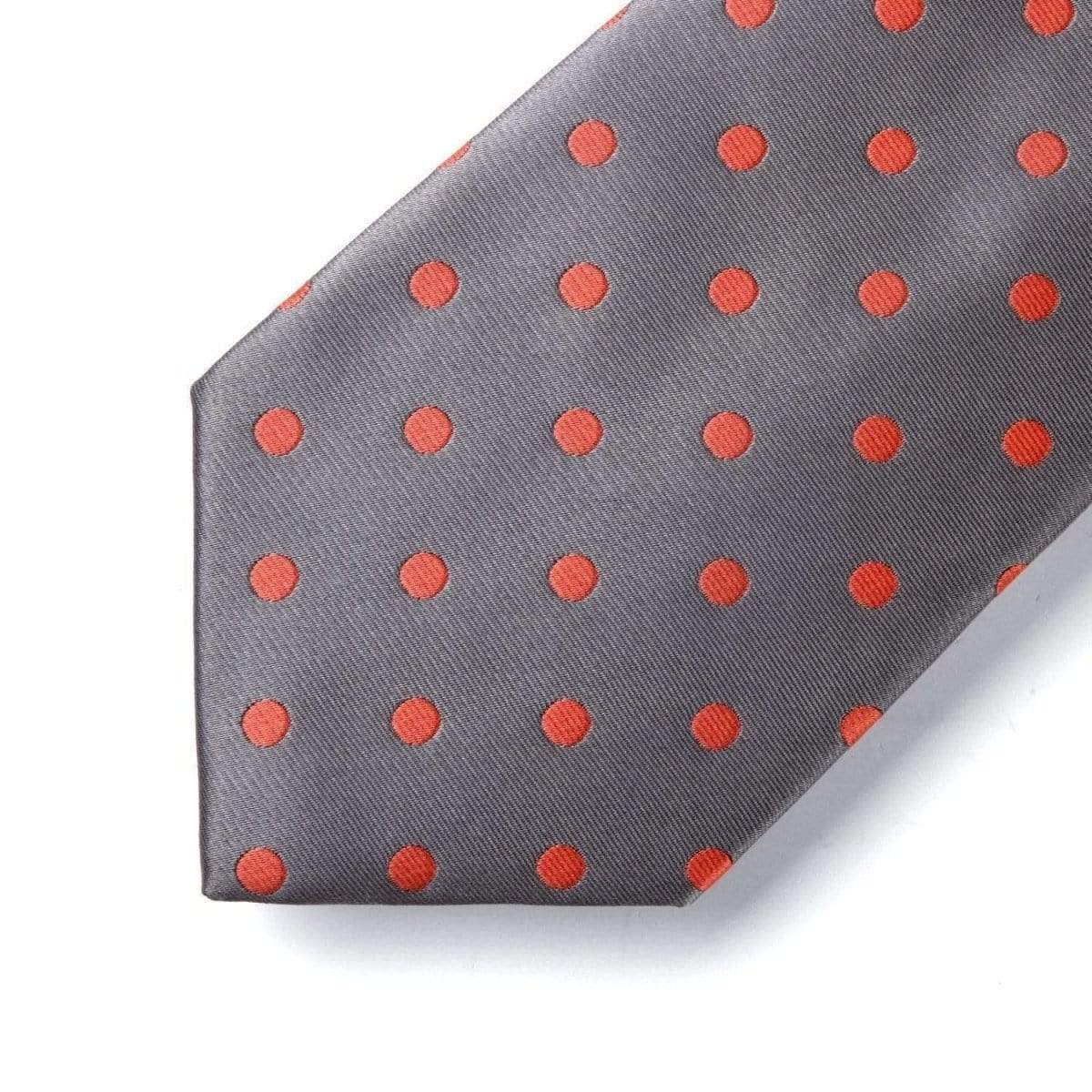 Dark Red Gray White and Black Small Dotted Tie 2.36 