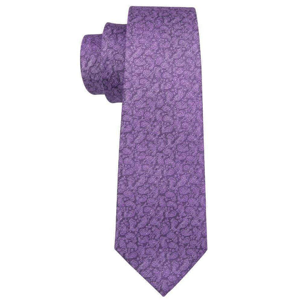 Purple Paisley Matching Tie Set (3pc) - Modern Mister