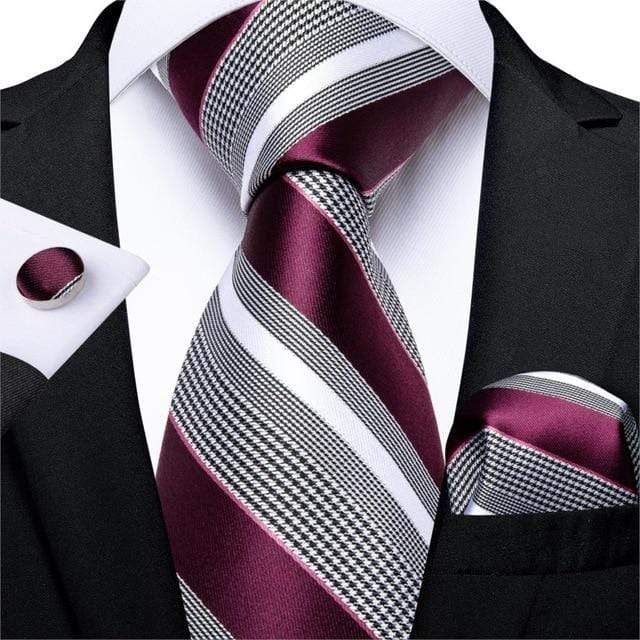 Burgundy Red Paisley Matching Tie Set (3pc) - Modern Mister